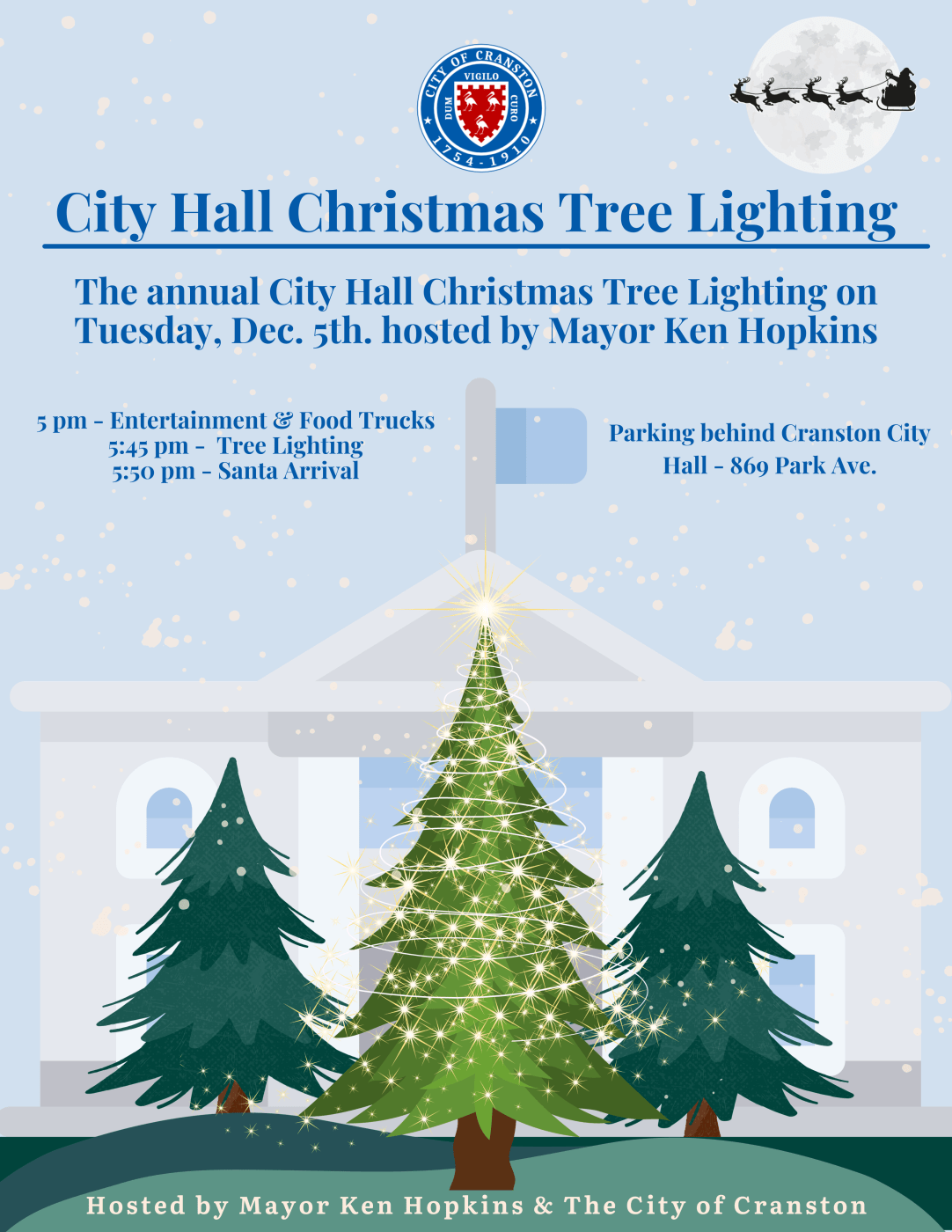 Mayor Ken Hopkins announces annual City Hall Christmas Tree Lighting on